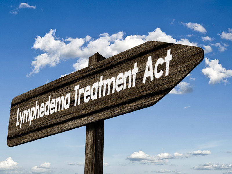 Signpost with wording lymphedema treatment act